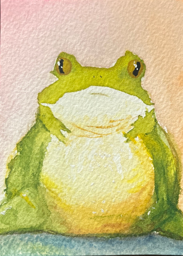 The Original Frog Guy Straight Chillin Watercolor Illustration Print