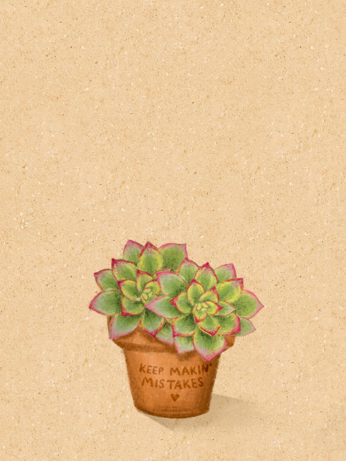 Keep Makin' Mistakes Succulent Illustration Print