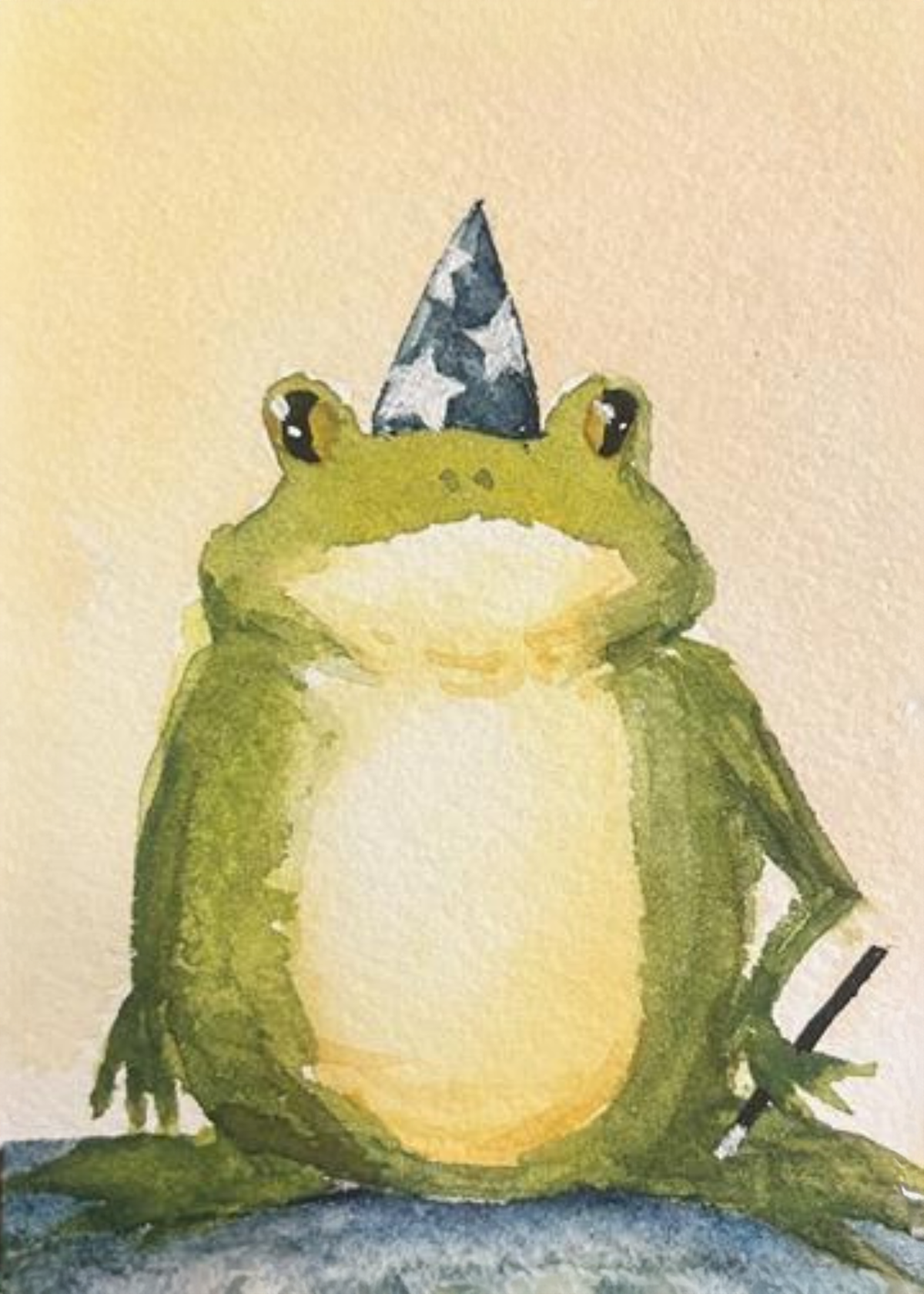 Wizard Frog Watercolor Painting Print