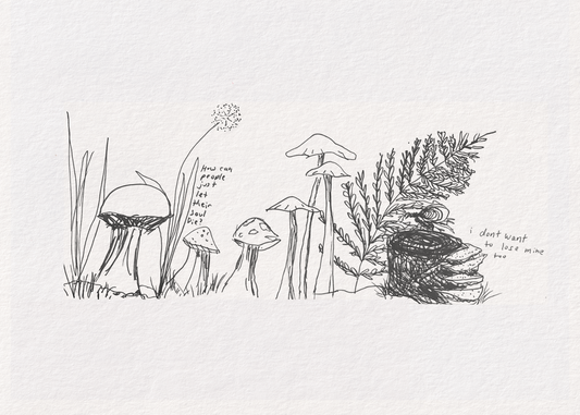 clinging to creativity cottage core Illustration Print